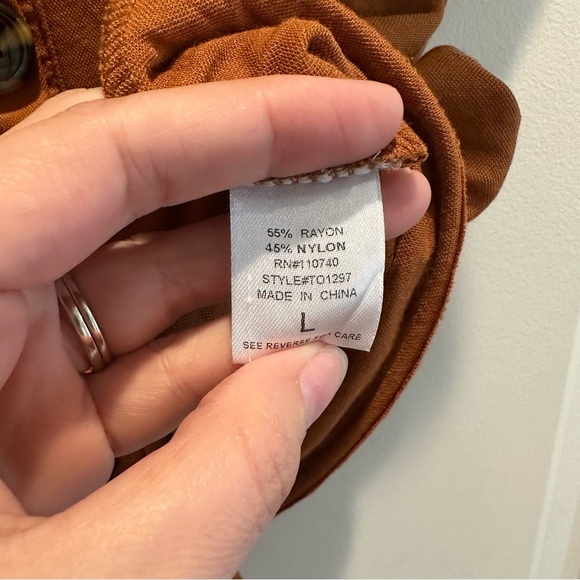 Emelia Rust Tie-Front Ruffle Tank Top - Picture 3 of 6